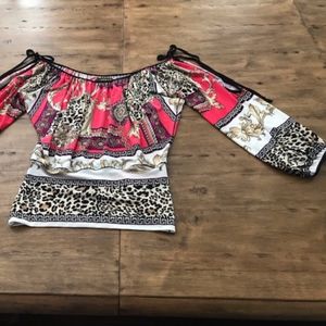 Eva Varro Cut Out Shoulder Scoop Neck Top